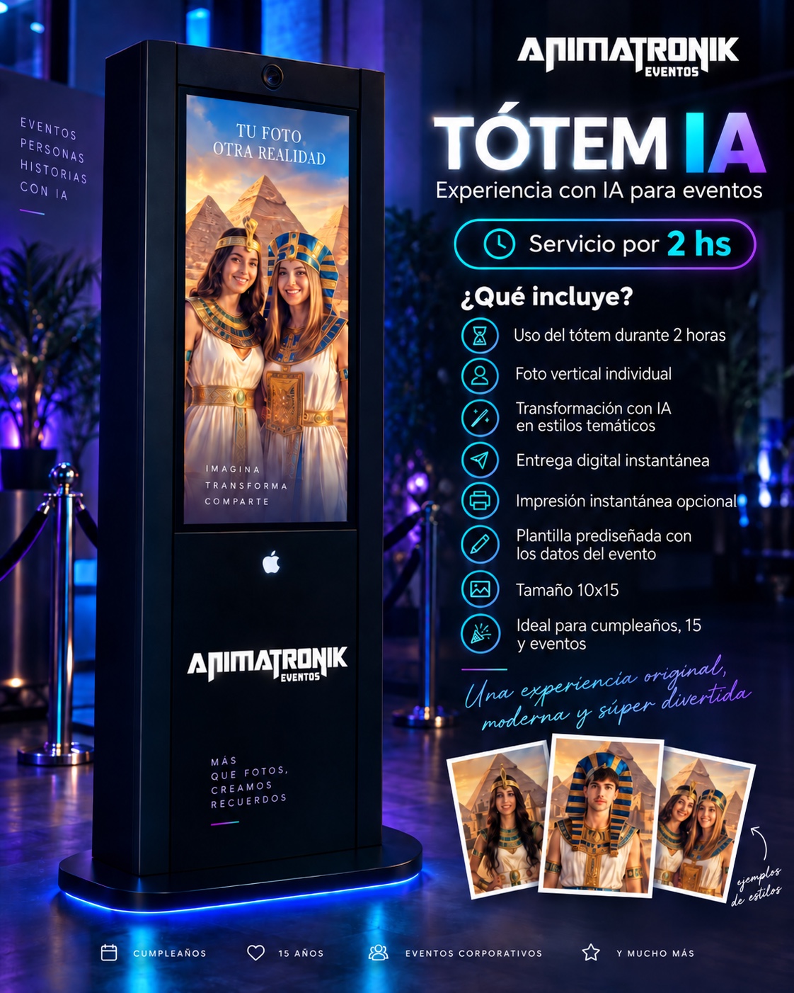 Tótem IA de Animatronik en un evento real